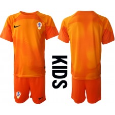 Kroatia Keeper Bortedraktsett Barn VM 2022 Kortermet (+ korte bukser)